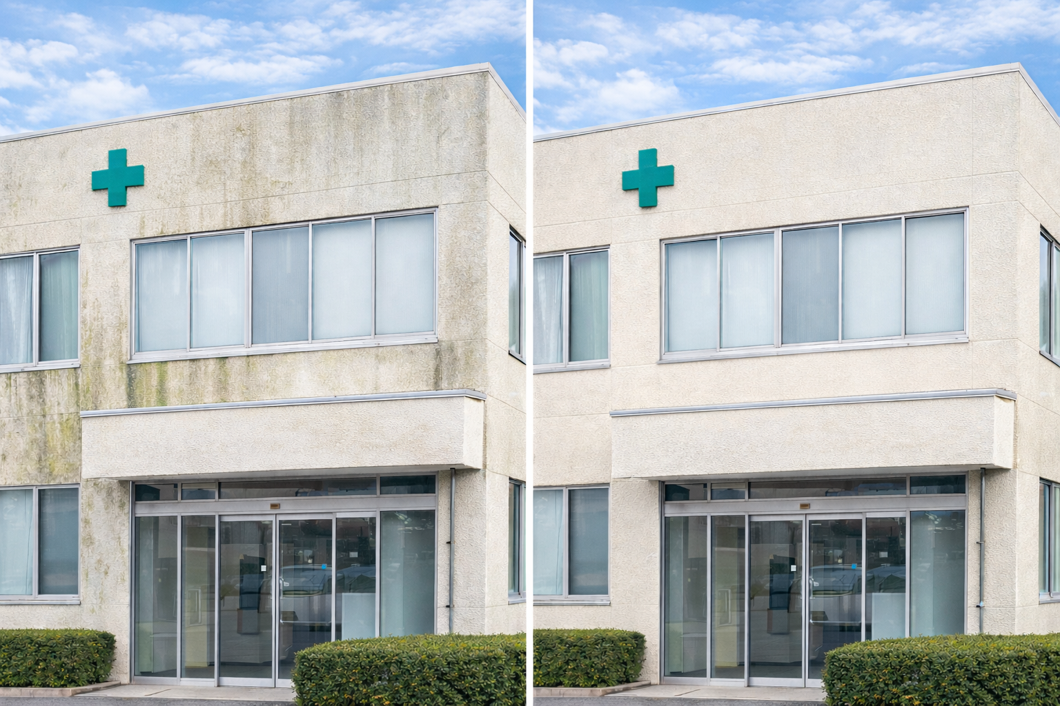 病院歯科クリニック外壁洗浄