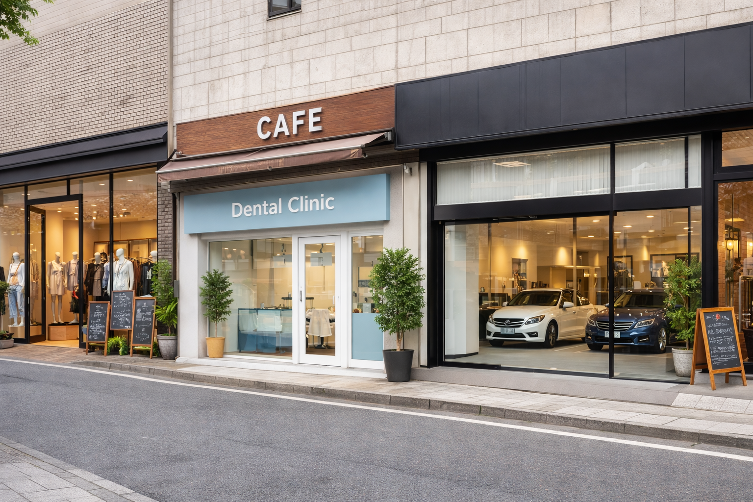 お店店舗の外壁汚れと洗浄